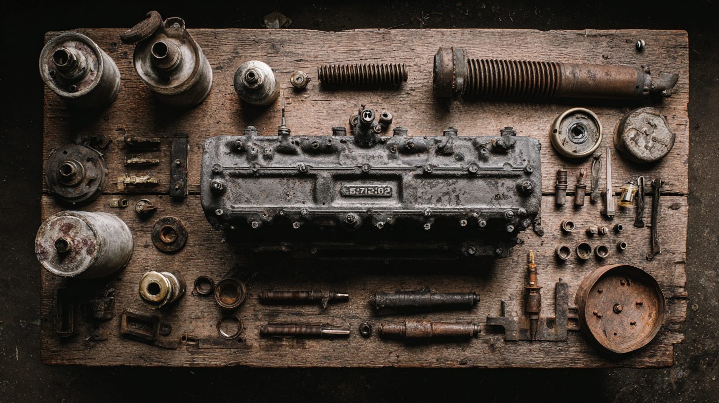 Двигатель ГАЗ-АА в разборе, показывающий ключевые компоненты