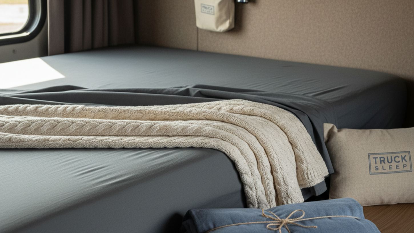 ортопедический матрас и чистое постельное белье для кабины грузовика