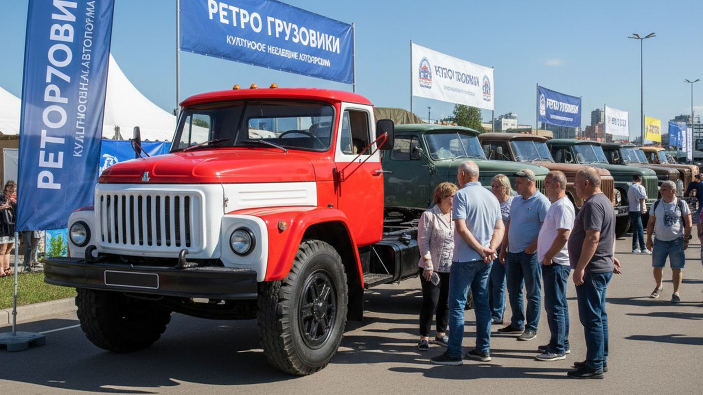 Отреставрированный МАЗ-500 на ретро-выставке грузовой техники в России