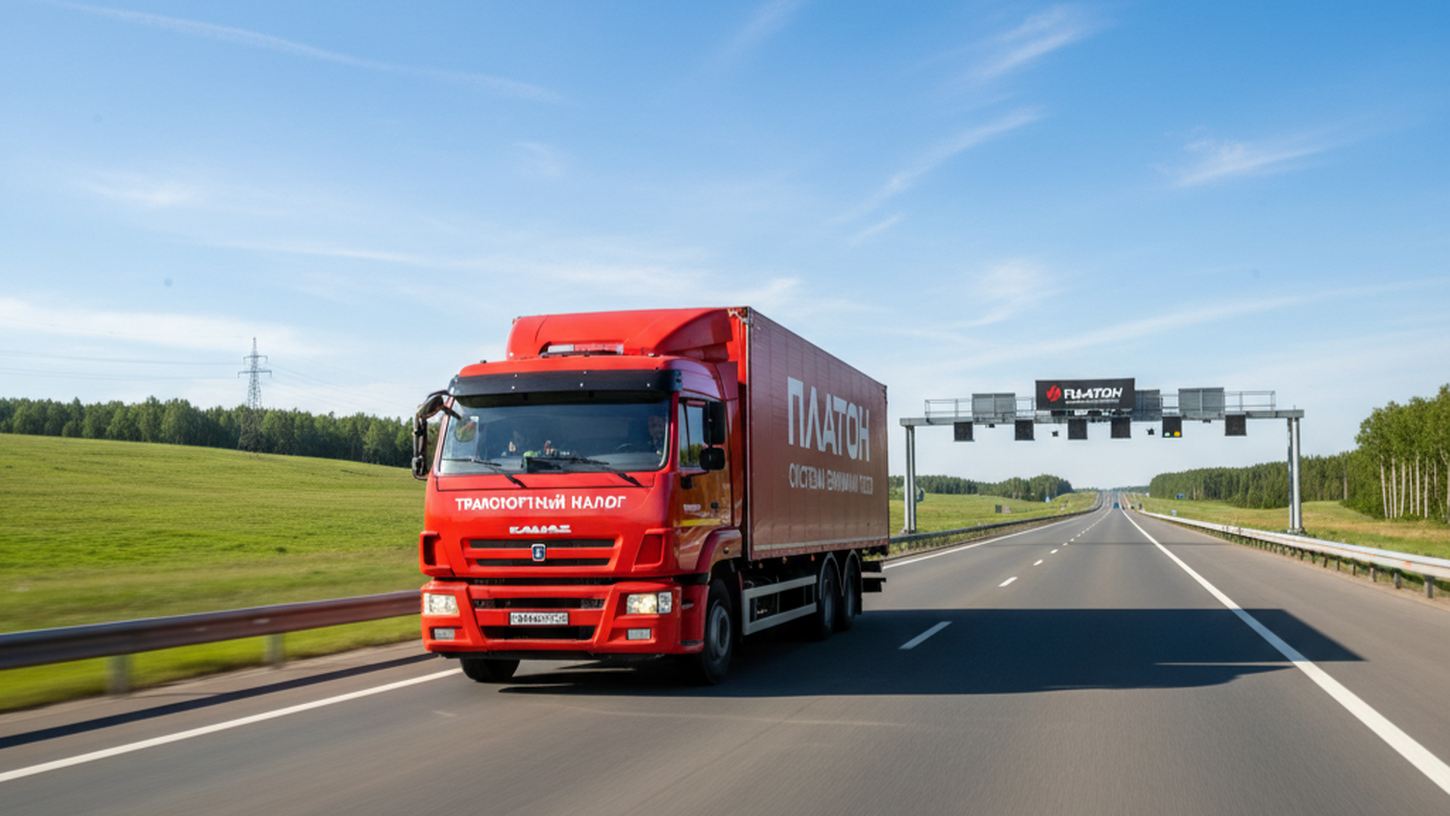 Грузовой автомобиль на федеральной трассе с системой Платон