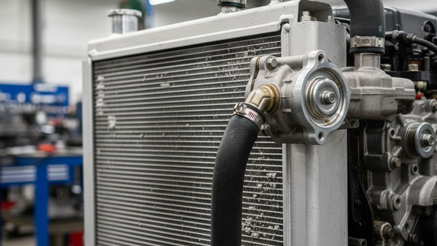 Радиатор охлаждения грузовика с патрубками и помпой системы охлаждения