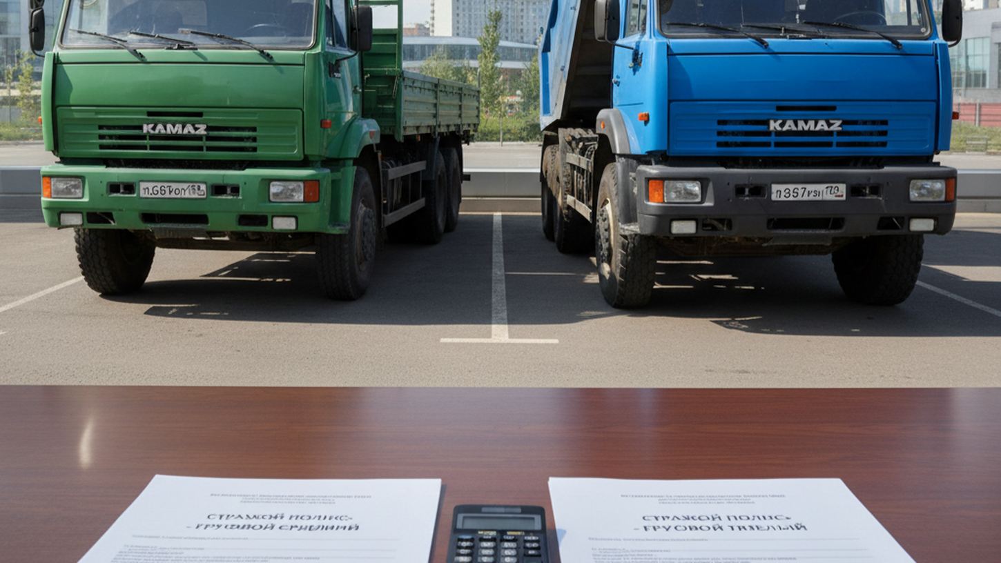 Сравнение страхования двух грузовых автомобилей с документами
